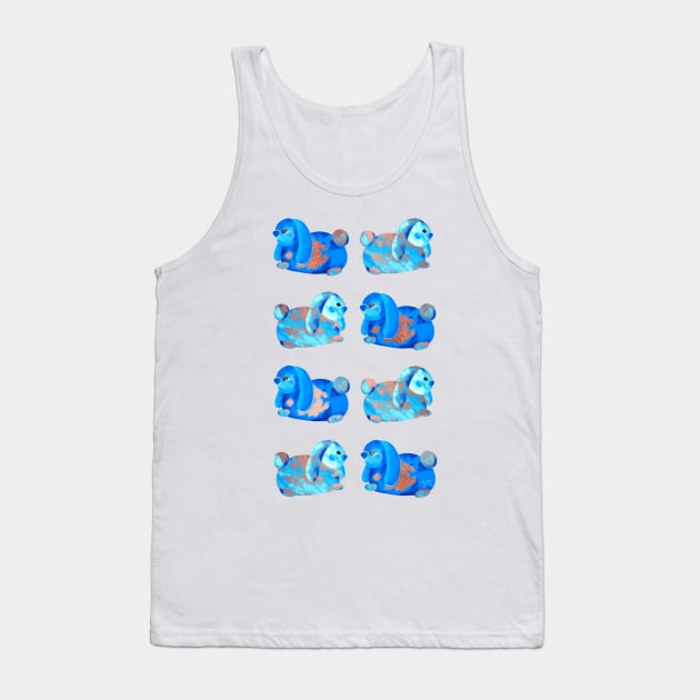 Luv Bunnies Galore - Navy, Teal and Rose Gold Tank Top by Ipoole